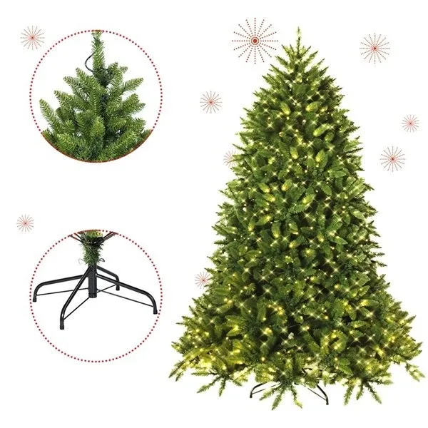 6-ft Pre-Lit PVC Christmas Fir Tree Hinged 8 Flash Modes image indicator(4)