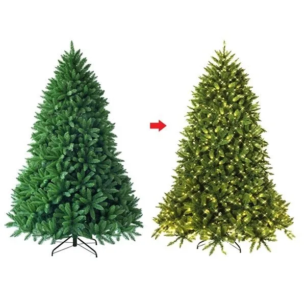 6-ft Pre-Lit PVC Christmas Fir Tree Hinged 8 Flash Modes image indicator(5)