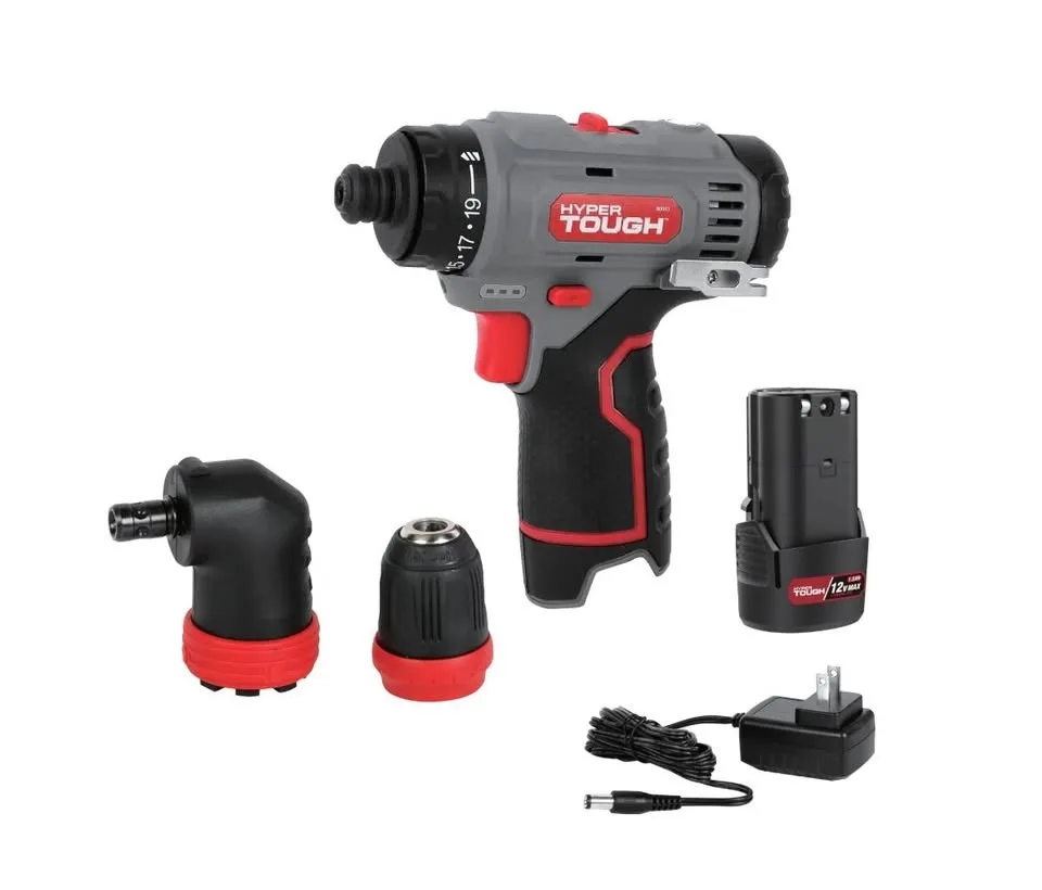 Hyper Tough 12V 3-in-1 Multi-Head Power Drill Set - New image indicator(3)