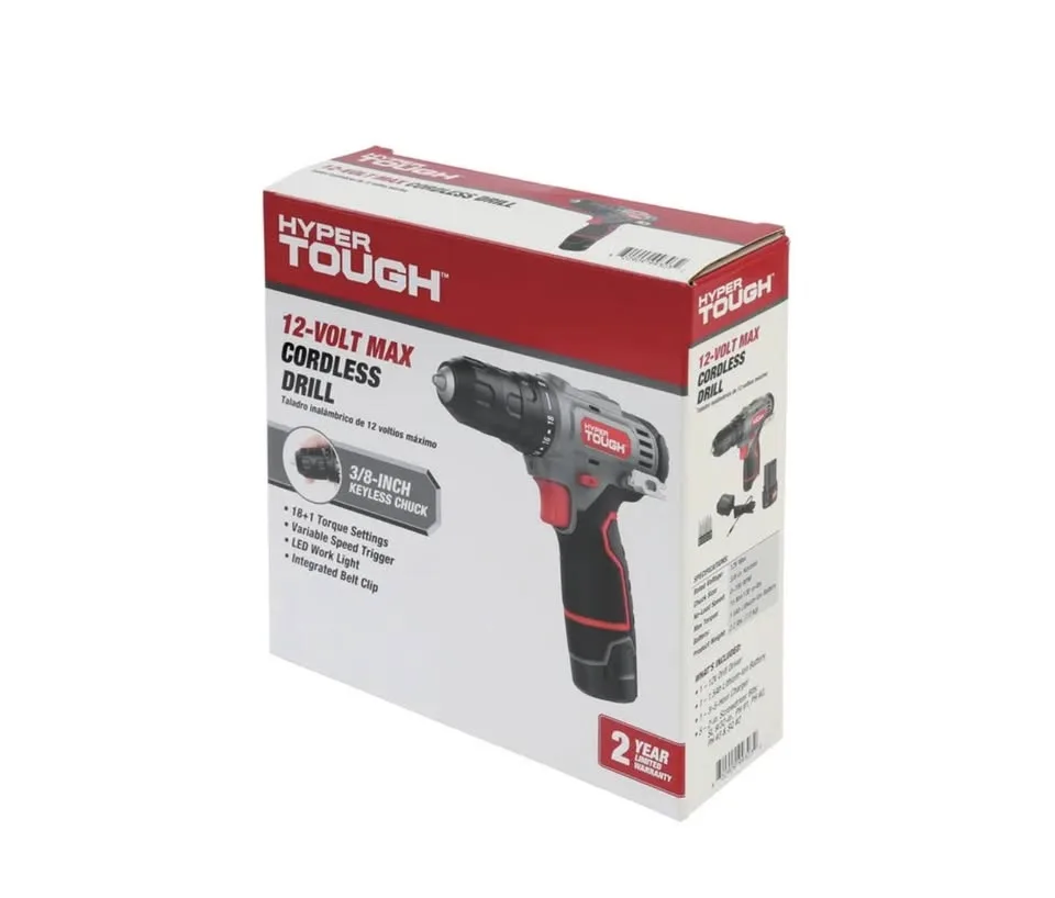 HYPER TOUGH 12V MAX Cordless Drill – Brand New, Sealed image indicator(4)