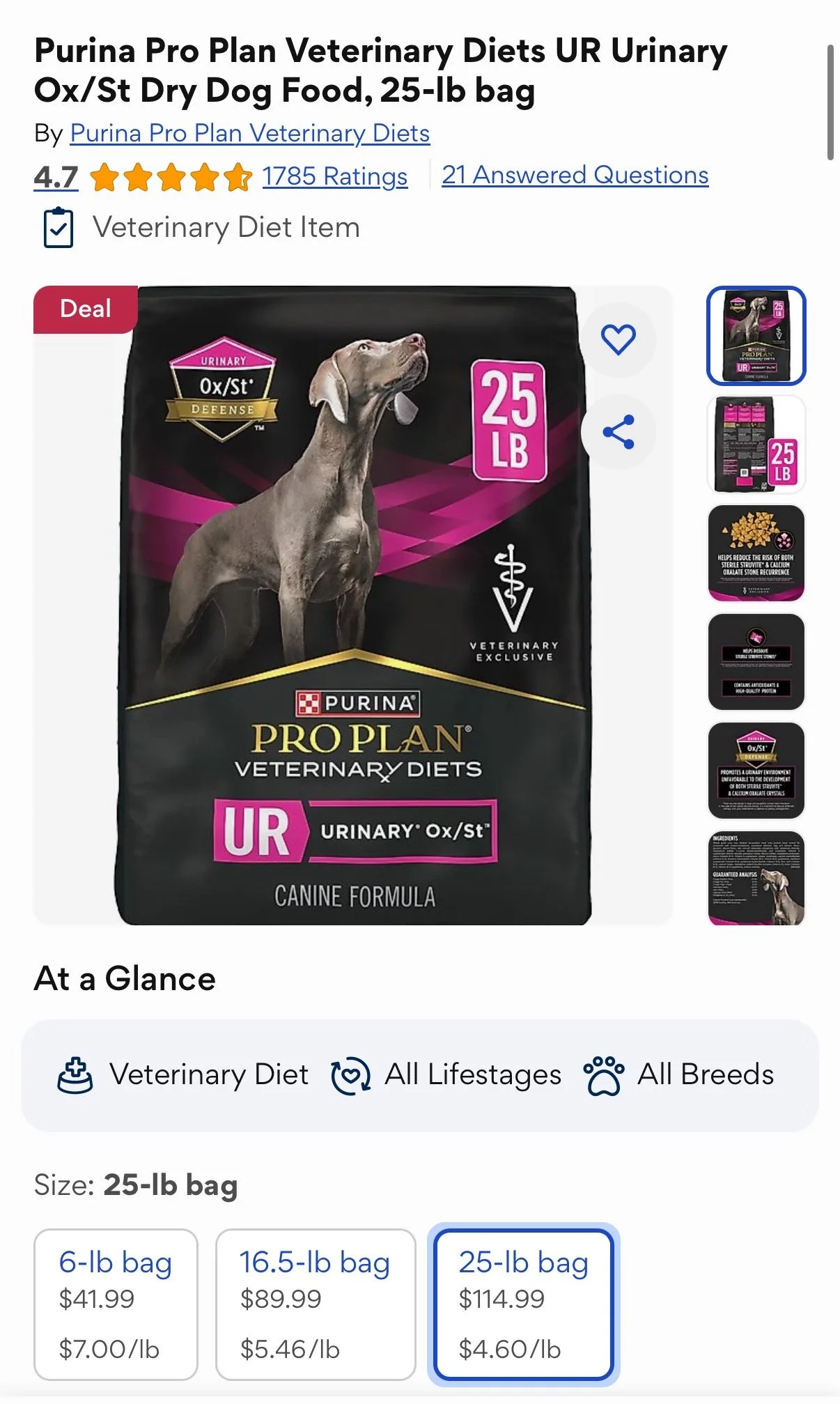 Purina Pro Plan UR Urinary Ox/St 25lbs bag image indicator(2)