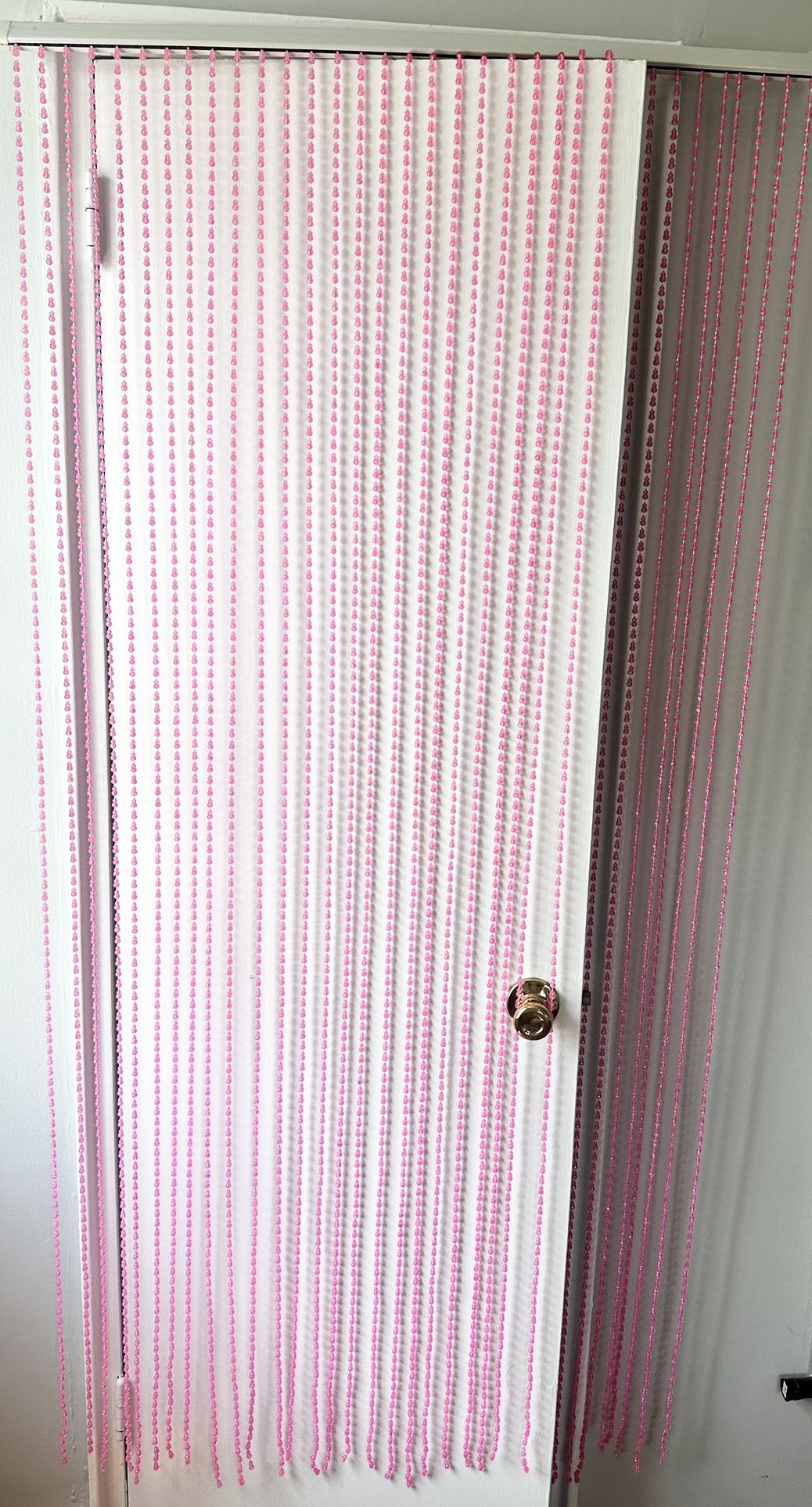 NEW. Bright Pink Beaded Curtain.