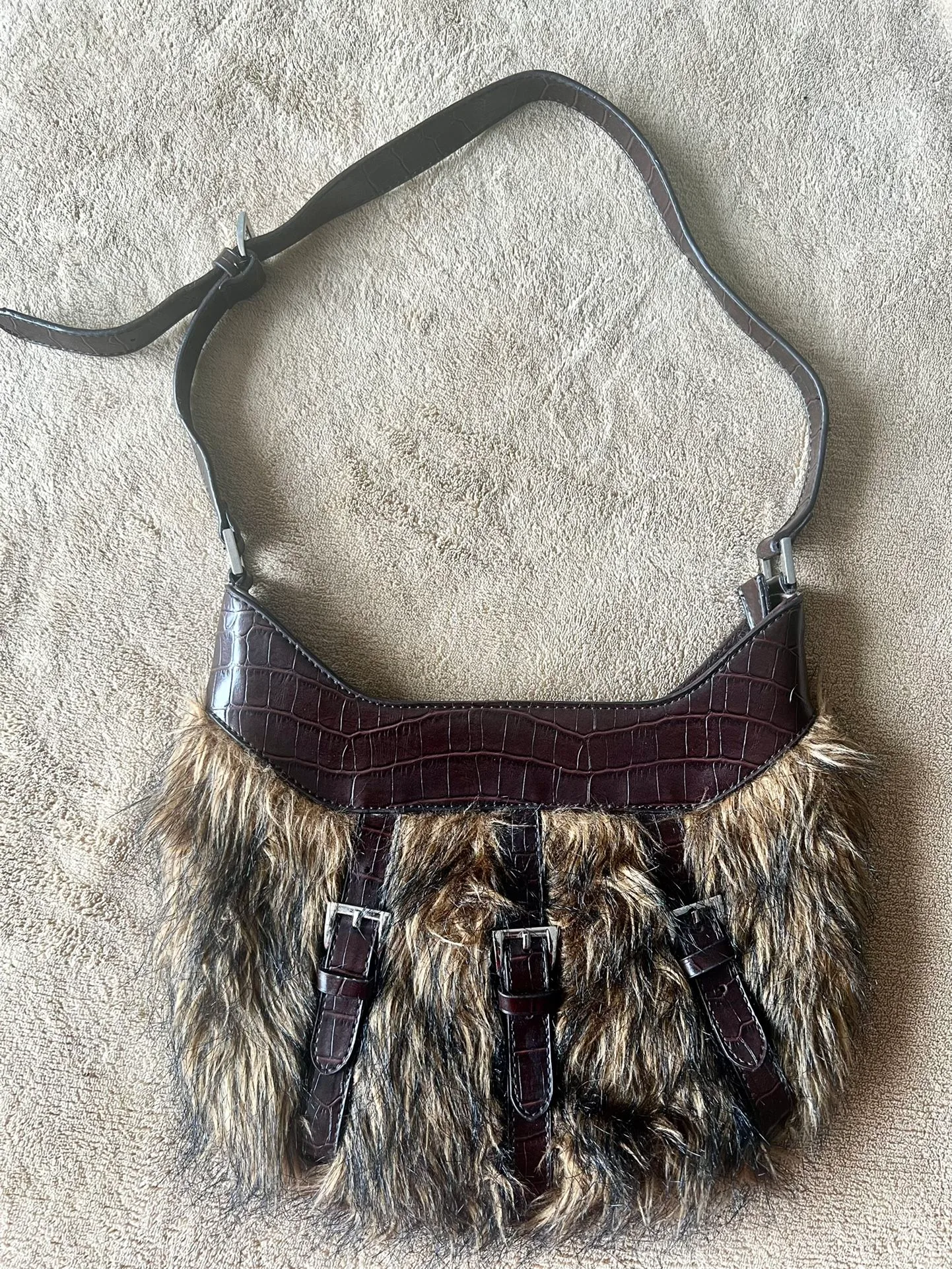 Faux Fur Shoulder Bag