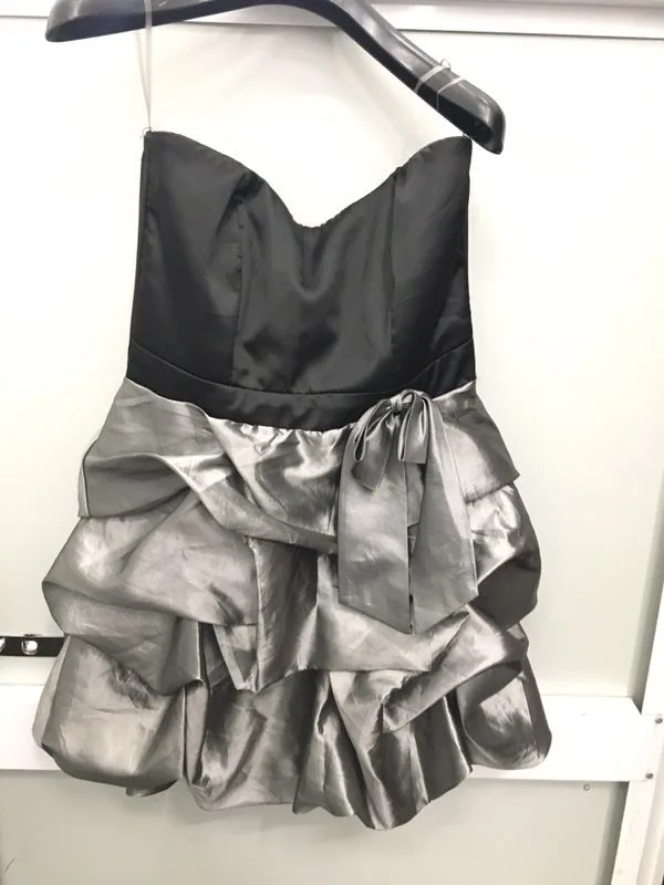 Women's black and silver silky dress