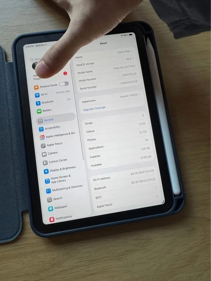 iPad mini A17 pro + pencil pro + paper white cover image indicator(2)