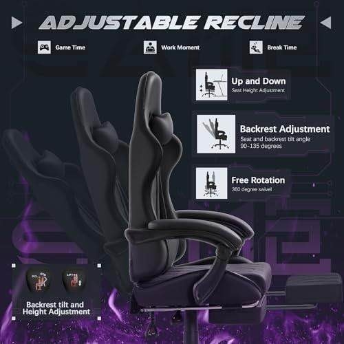 Brand New Gaming Chair with Footrest - photo 5