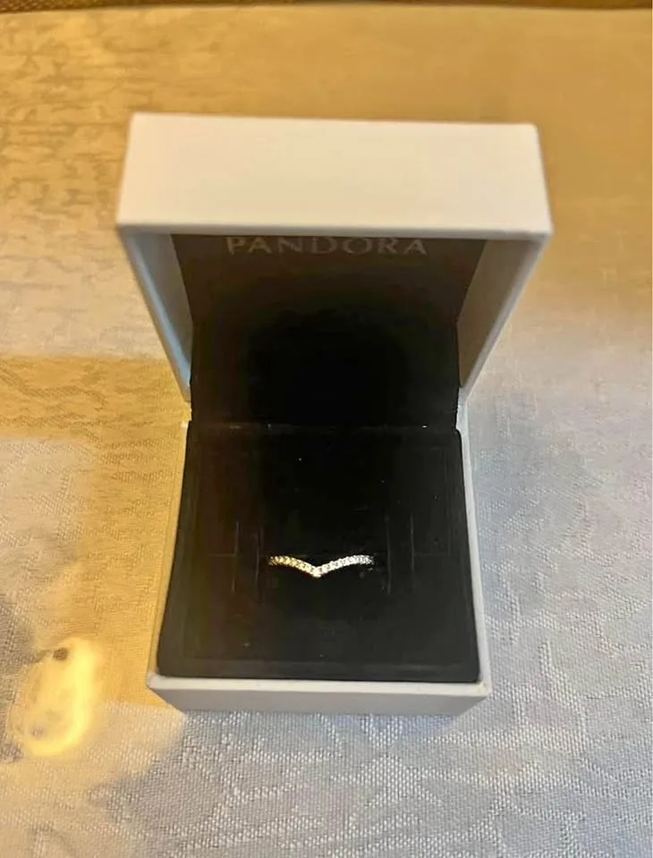 Pandora Sparkling Wishbone Ring