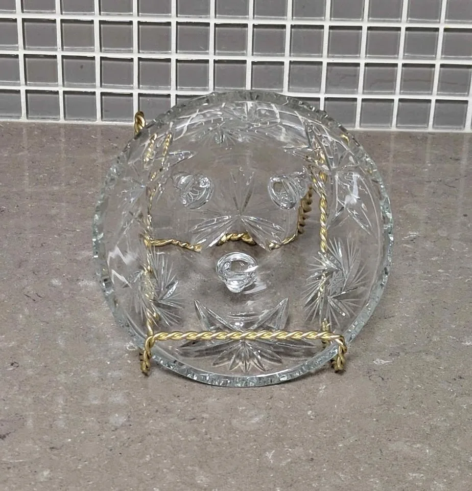 Vintage Anchor Hocking Star of David Crystal Bowl