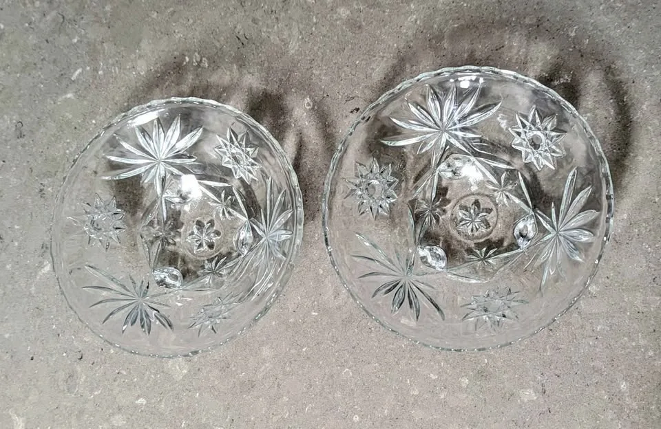 Pair of Vintage Anchor Hocking Star of David Candy Dishes image indicator(3)