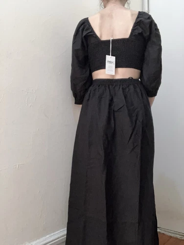 Vitamin A Cierra Cut Out Dress - Black EcoLinen, Size S, NWT - photo 2