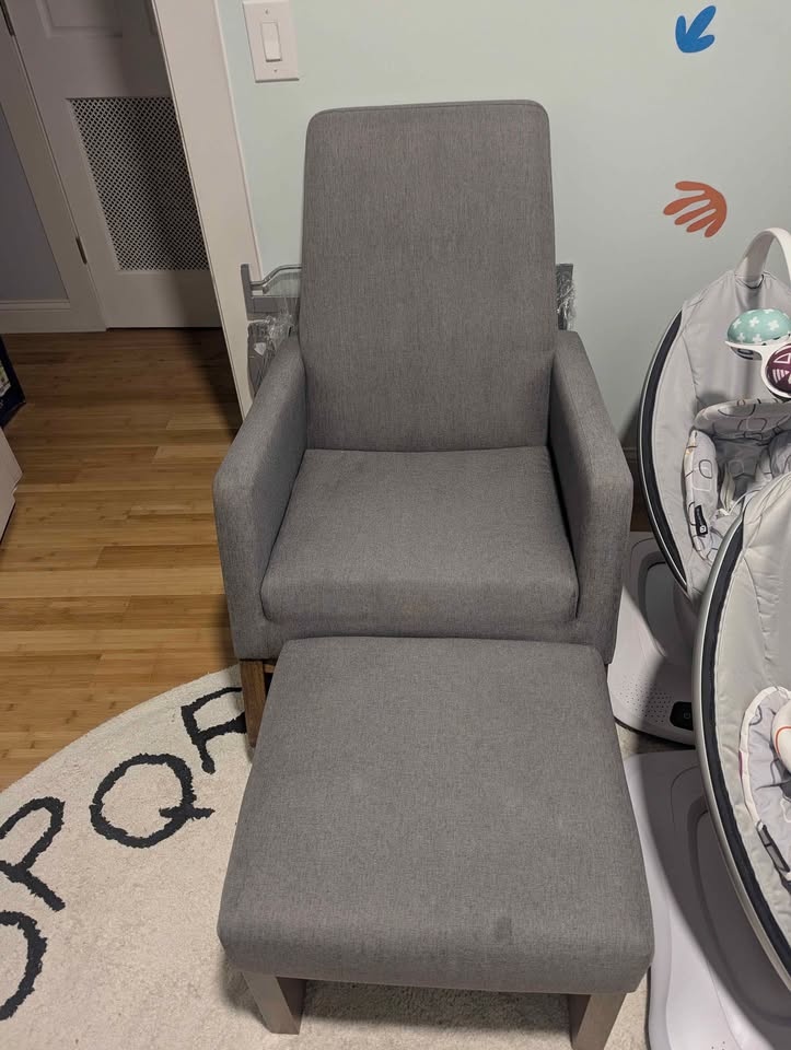 Yashiya Mid-Century Rocking Chair and Ottoman Set - photo 3
