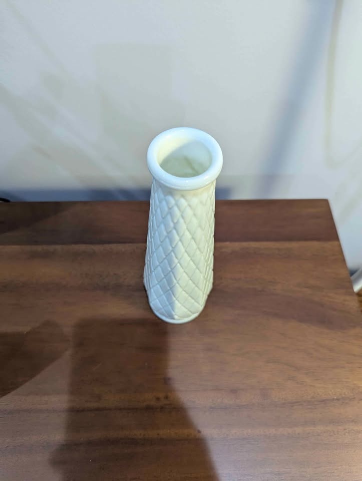 9-Mid century modern quilted milkglass bud vases #cleanout - photo 2