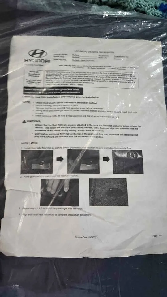 Hyundai Kona floor mats. Never used. Still in packaging.