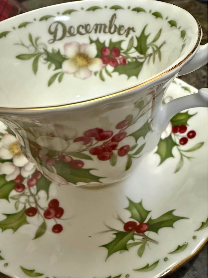 Royal Albert Christmas Rose Cup and Saucer-Vintage New