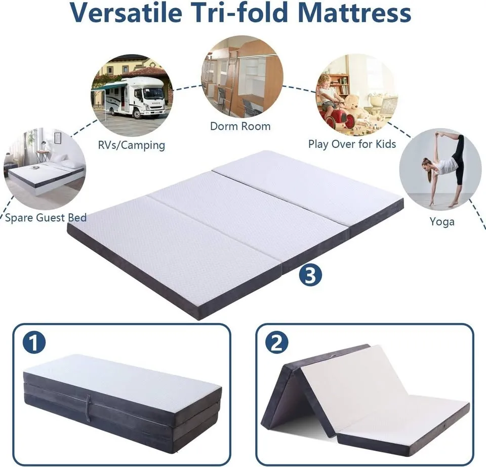 NEW Full Size Tri Fold Memory Foam Mattress image indicator(7)