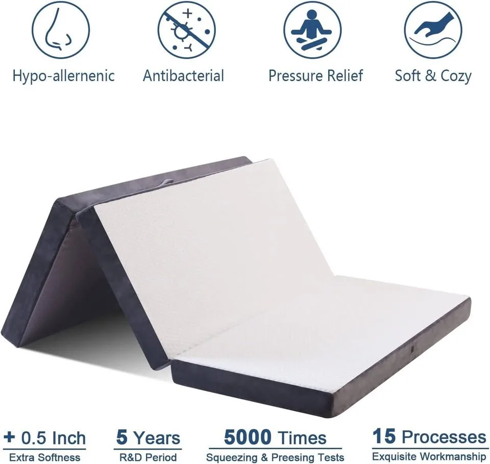 NEW Full Size Tri Fold Memory Foam Mattress image indicator(10)