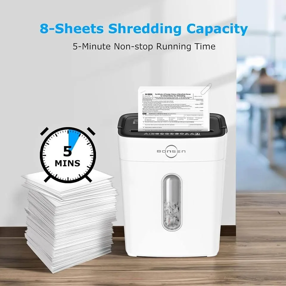 BONSEN Cross-Cut 8-Sheet Paper Shredder