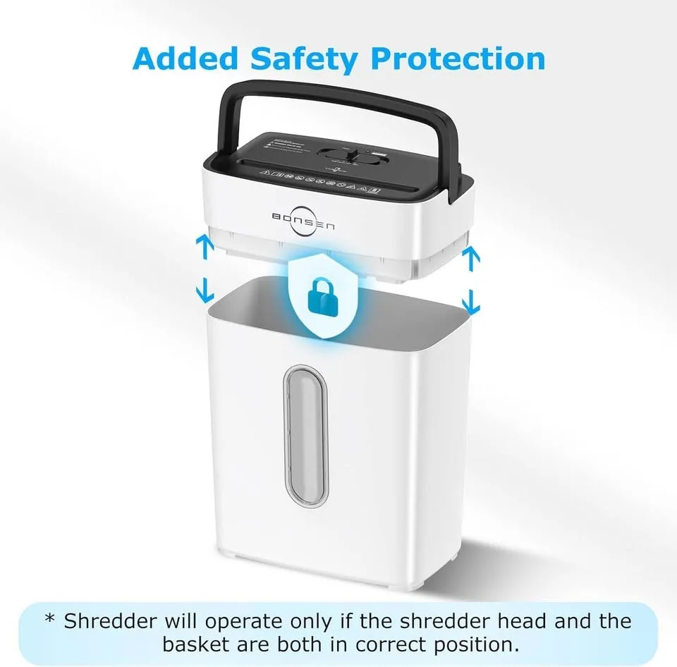 BONSEN Cross-Cut 8-Sheet Paper Shredder image indicator(10)