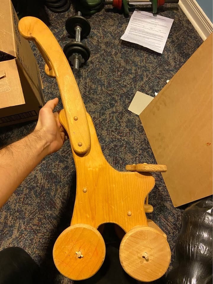Vintage wooden doll stroller toy - photo 4