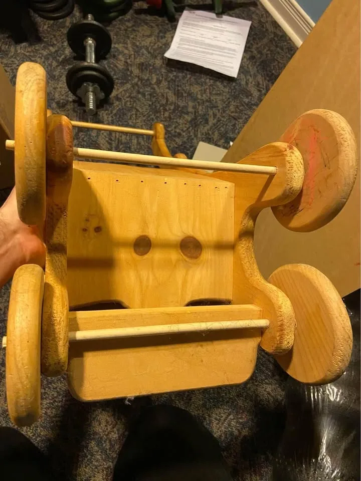 Vintage wooden doll stroller toy image indicator(6)