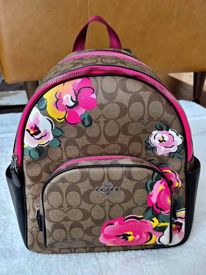 Coach Court Backpack In Signature Canvas