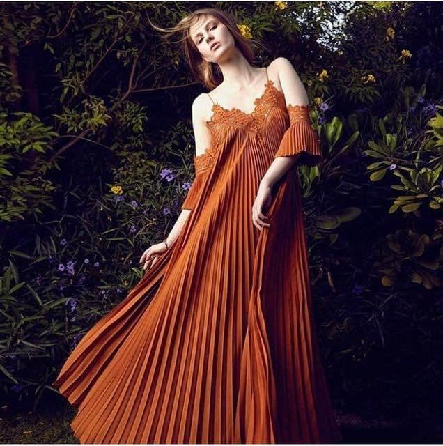 Self-Portrait Orange Dress UK 6 / US 2 #cleanout