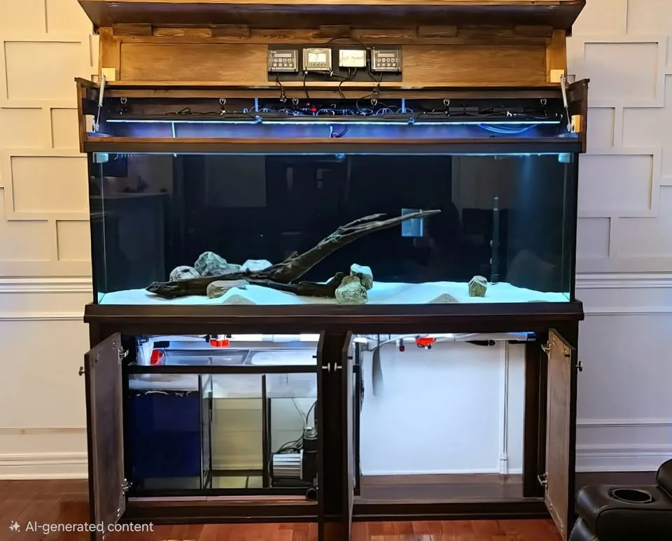 135 Gallon Seapora Reef-Ready Aquarium + Custom Stand/Canopy image indicator(3)
