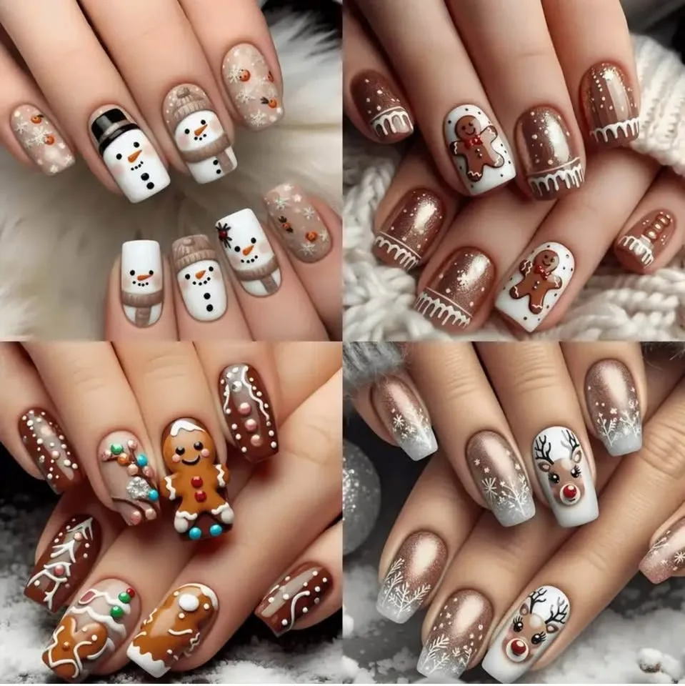 Christmas Winter Press On Nails with jelly glue image indicator(2)