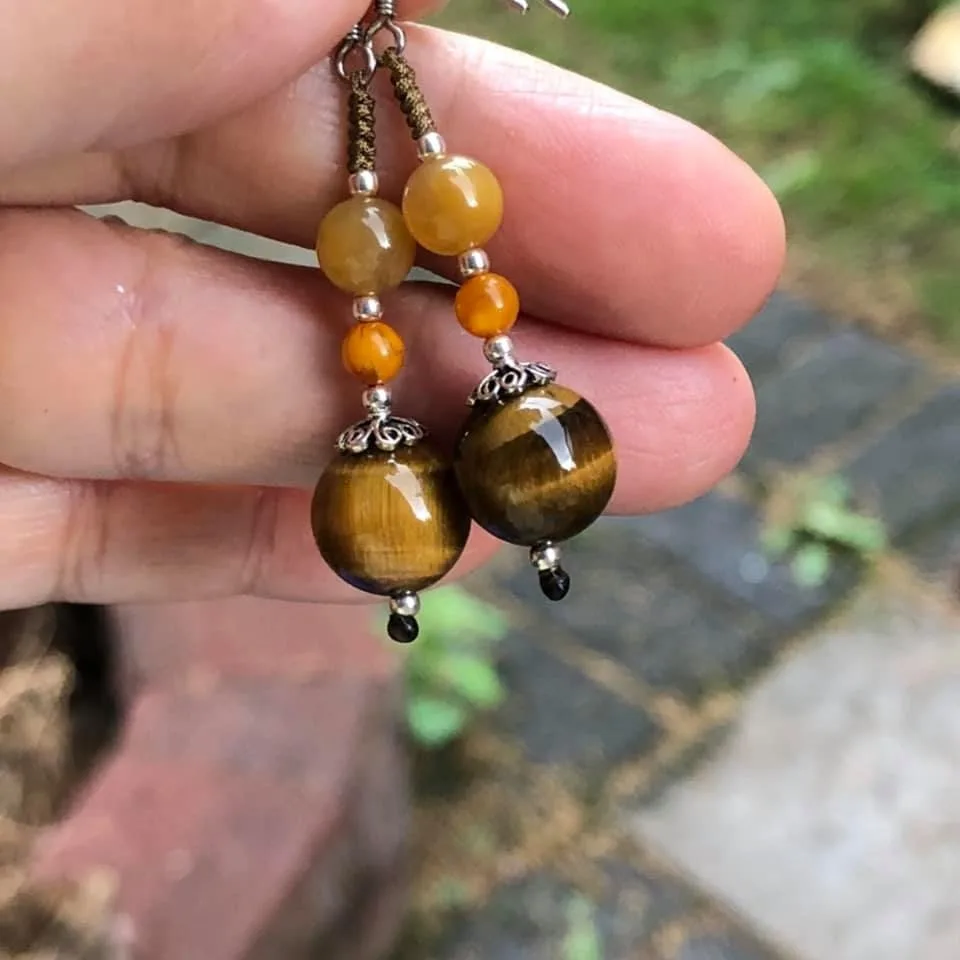 Natural tiger eye earrings image indicator(2)
