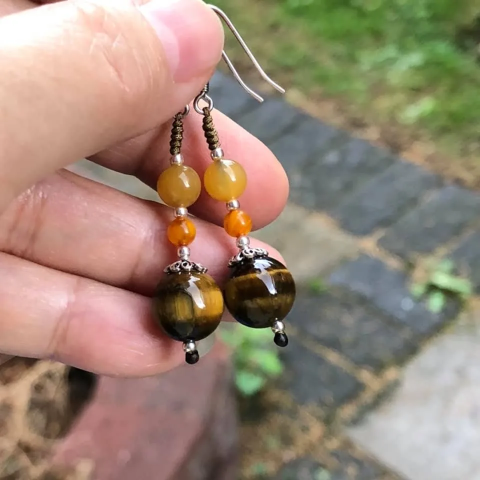 Natural tiger eye earrings image indicator(3)