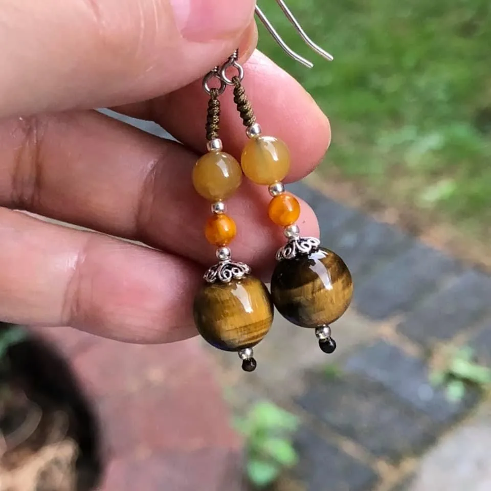 Natural tiger eye earrings image indicator(5)