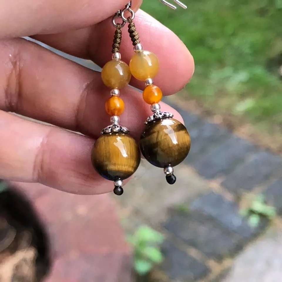 Natural tiger eye earrings image indicator(6)