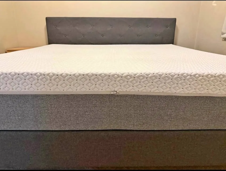 King Size Bed Frame + Endy Mattress and 2 Pillows
