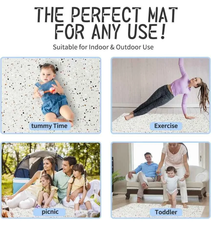 (BNWT) Yay Mats Terrazzo Floor Mat - Grey 4 ft by 6 ft image indicator(5)