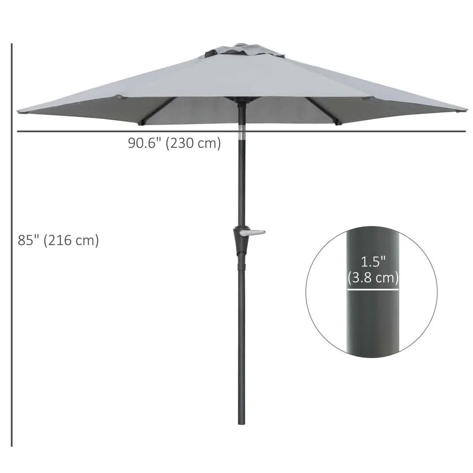 Outsunny 7.5FT Patio Umbrella w/ Adjustable Angle image indicator(3)