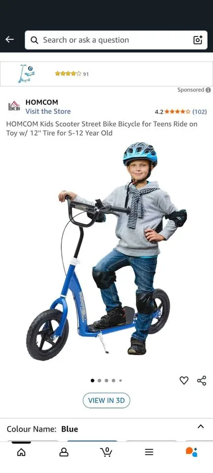 HOMCOM Kids Scooter Street Bike Bicycle image indicator(7)