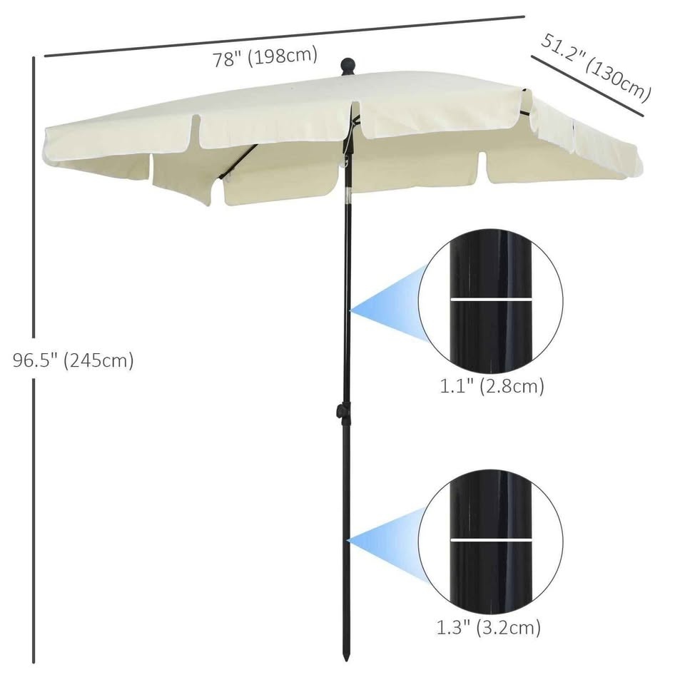 Outsunny 6.5x4ft Patio Umbrella - photo 3