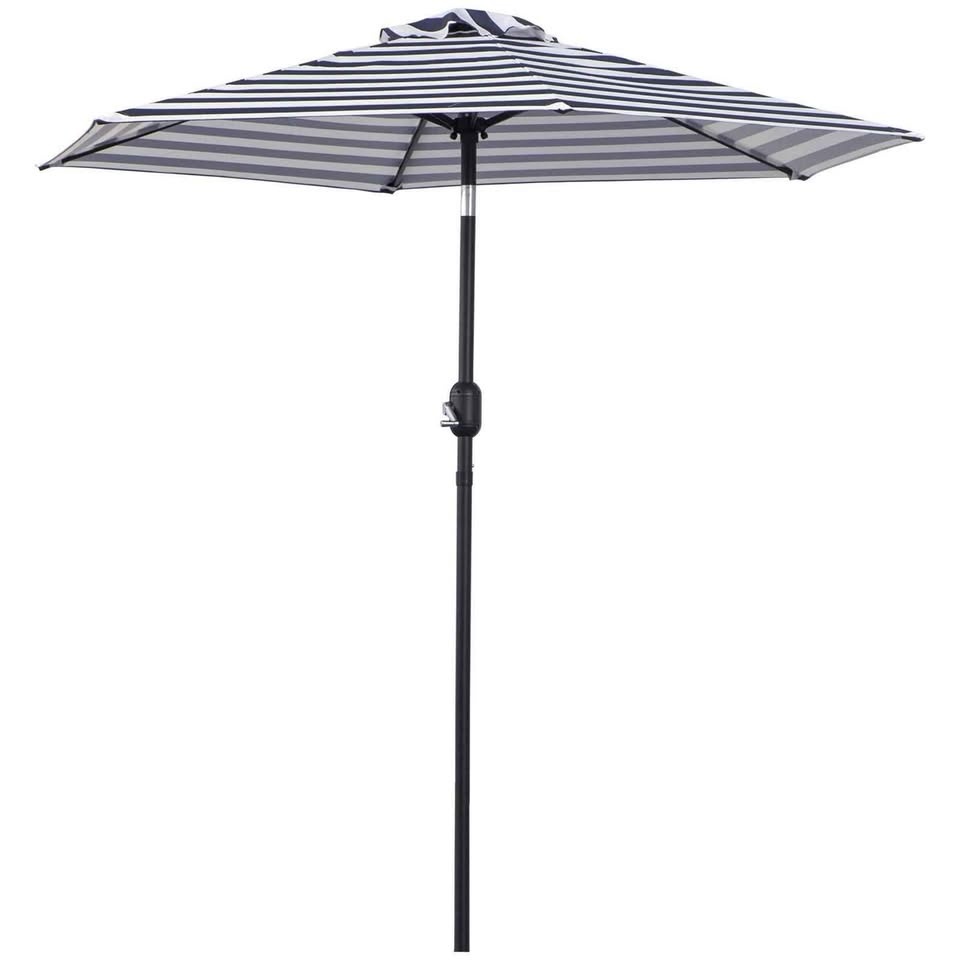 Outsunny Patio Sun Umbrella - Blue/White - photo 2