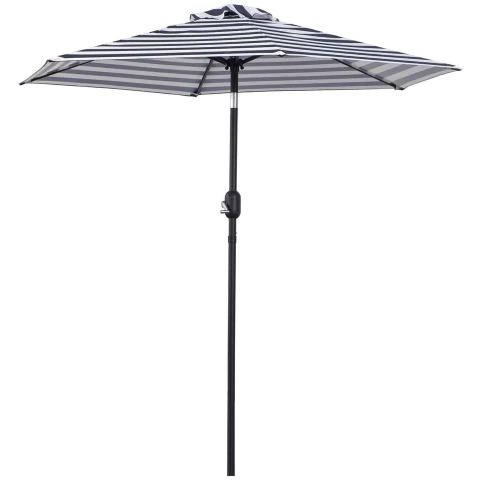 Outsunny Patio Sun Umbrella - Blue/White image indicator(2)
