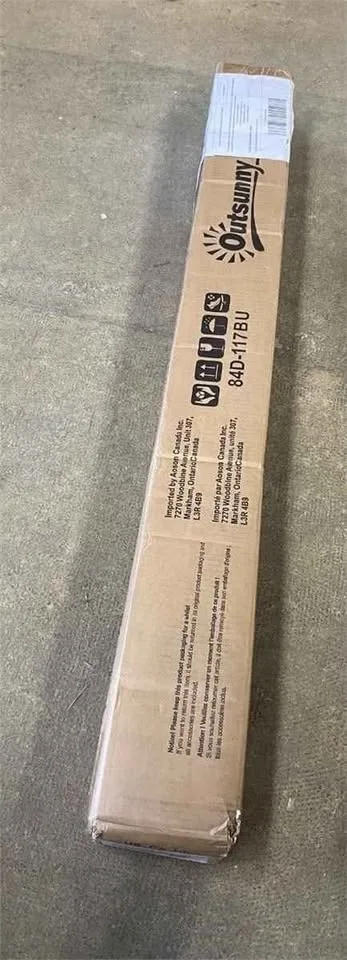 Outsunny Patio Sun Umbrella - Blue/White image indicator(4)