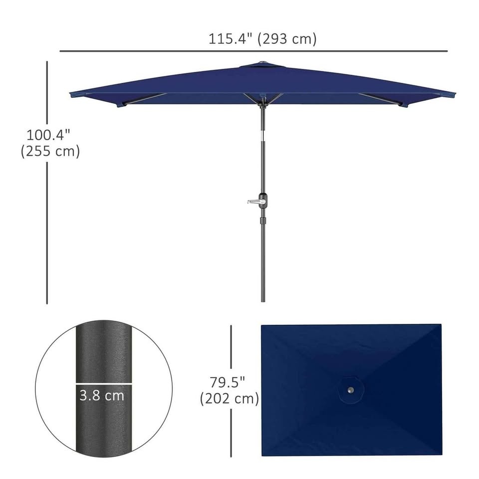 Outsunny 6.5x9.6FT Patio Umbrella - photo 3