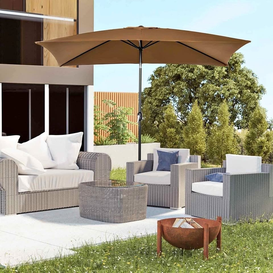 Outsunny 6.5x10ft Rectangle Patio Umbrella