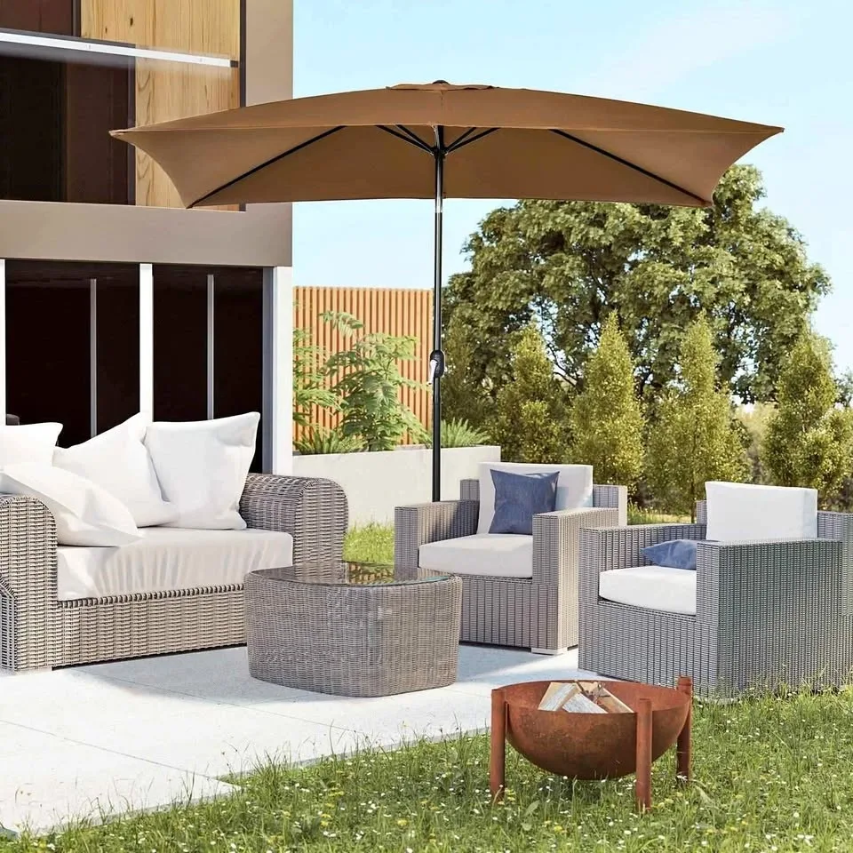 Outsunny 6.5x10ft Rectangle Patio Umbrella