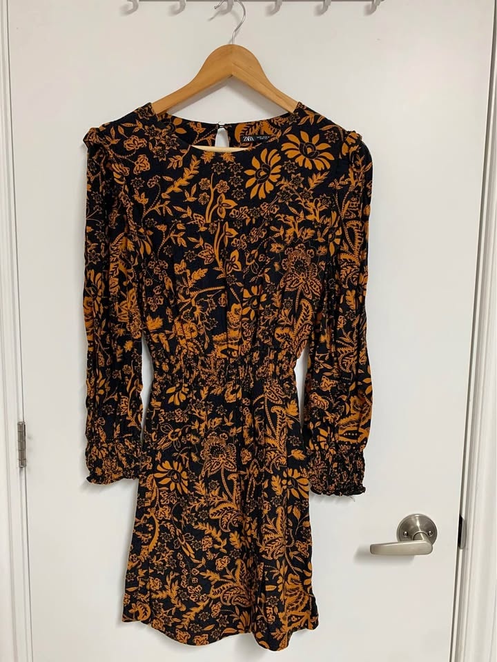 ZARA Long Sleeve Floral Dress - Size M/Medium
