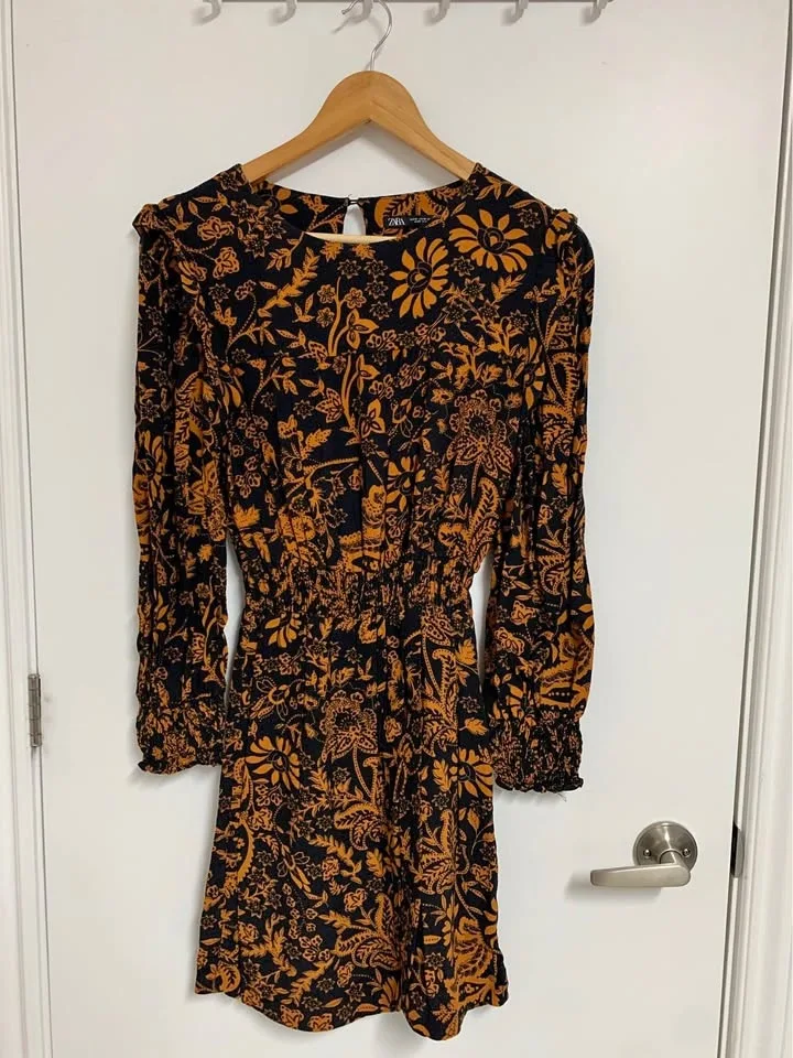 Zara Long Sleeve Floral Dress - Size M/Medium