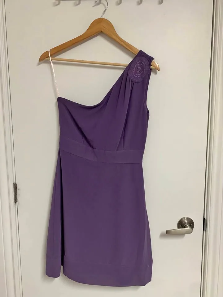 Forever 21 Purple One Shoulder Dress - Size S/Small