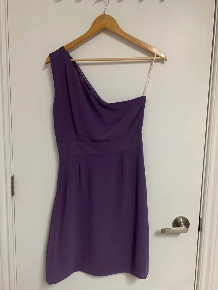 Forever 21 Purple One Shoulder Dress - Size S/Small image indicator(2)