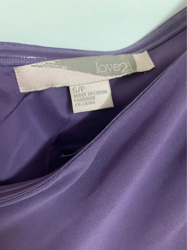 Forever 21 Purple One Shoulder Dress - Size S/Small image indicator(3)