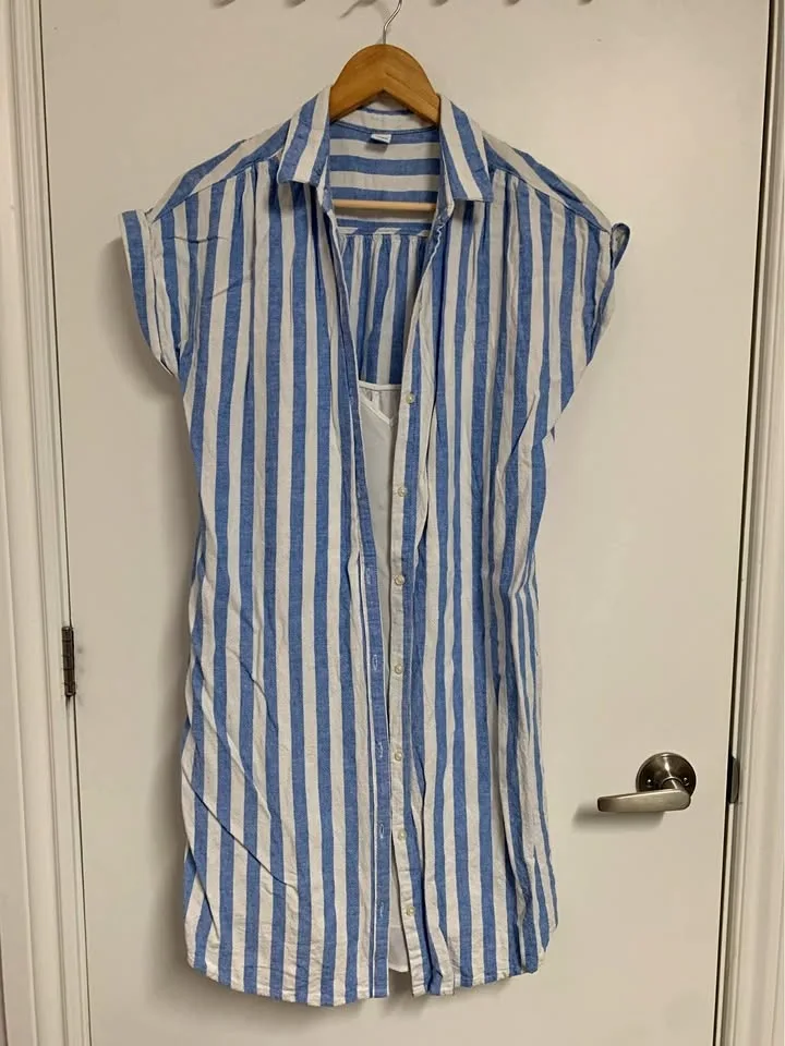 Old Navy Blue & White Stripe Vacation Dress - Size S/Small