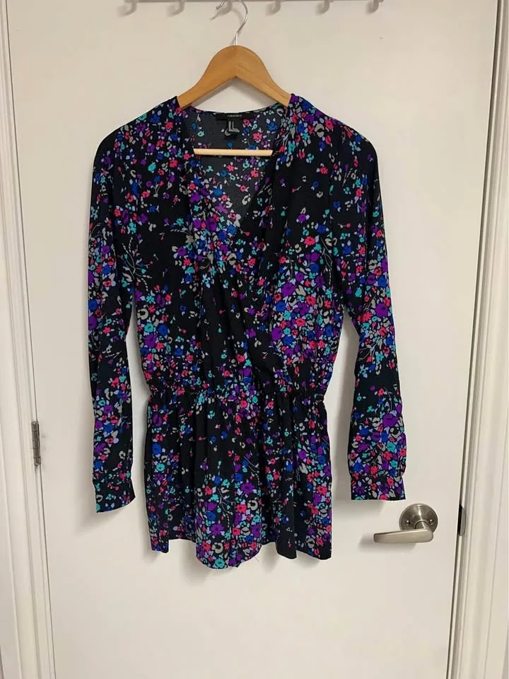 Forever 21 Floral Jumper - Size S/Small